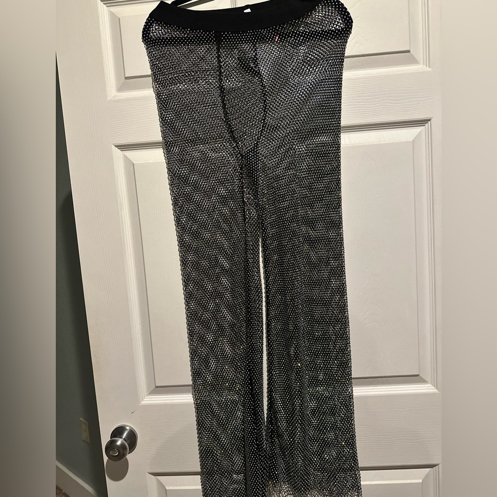 Steve Madden Shimmering Threaded Mesh Pants